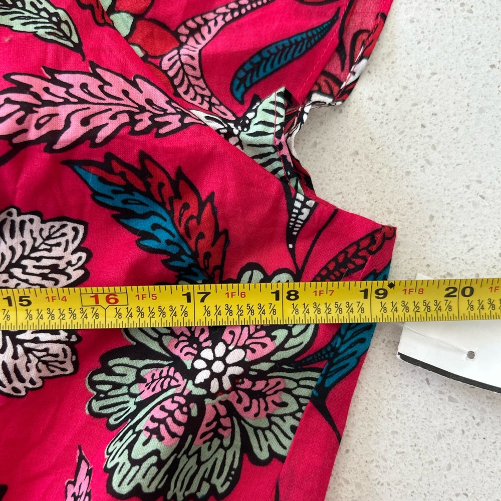 Talbots Flutter Sleeve Fit & Flare Dress Pink Beautiful Botanical NWT - Picture 7 of 8